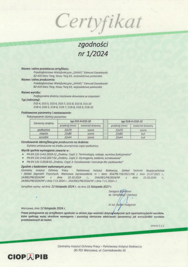 Certyfikat DS w PL