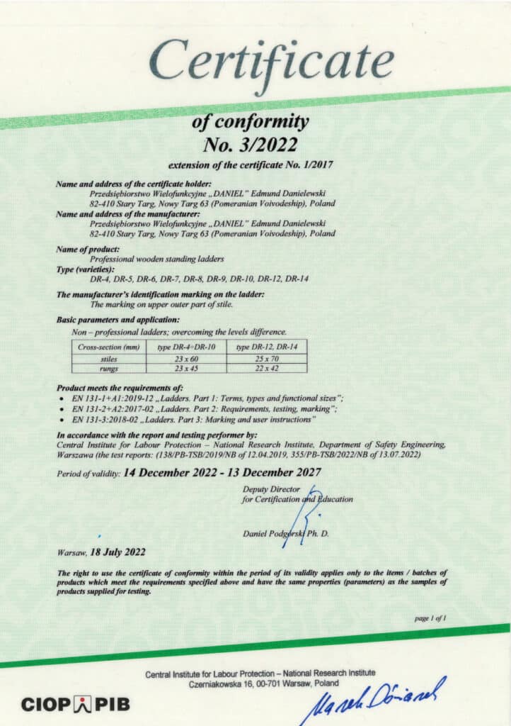 Certyfikat DR w EN